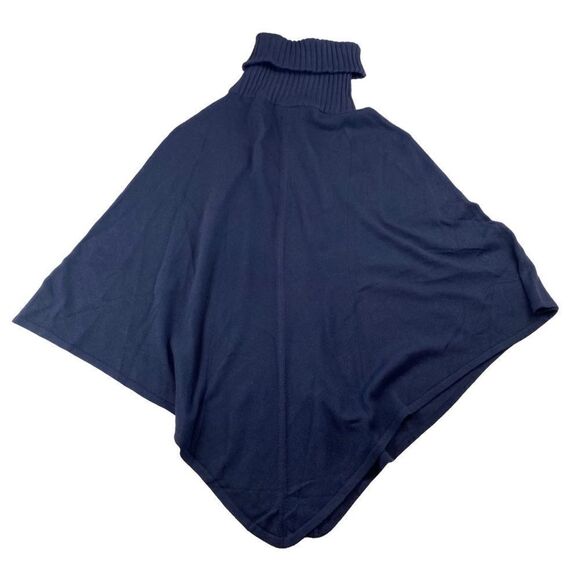 NWT Ann Taylor Turtle Poncho Sweater M/L Navy - Picture 1 of 3